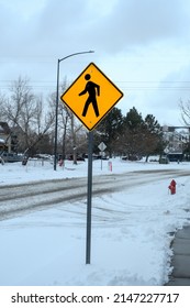 Yellow Yield For Pedestrians Crosswalk Road Sign