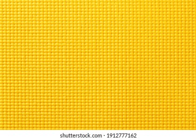 Yellow Yoga Mat Texture, Pattern Of Rubber For Background.