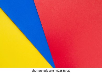 Yellow,blue And Red Papers Background.Concept Of Primary Colors