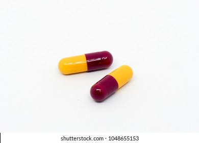 Capsule Color Red Yellow Two Isolated Stock Photo Edit Now 586914626   Yellowred Capsules Antibiotics Amoxicillin White 260nw 1048655153 