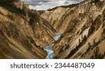 Yellowstone Canyon River Yellow Water Clouds