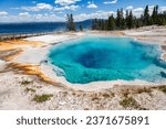 Yellowstone National Park Hot thermal spring Black Pool in West Thumb Geyser Basin area, Wyoming, USA	