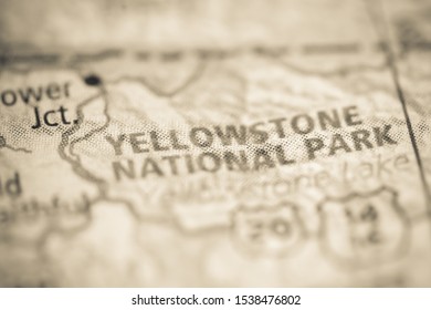 Yellowstone National Park On A Geographical Map Of USA