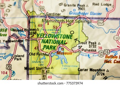 Yellowstone National Park On The Map, USA
