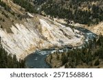 The Yellowstone river from the Calcite Springs overlook in the northern part of Yellowstone National Park