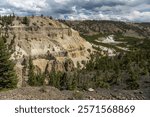 The Yellowstone river from the Calcite Springs overlook in the northern part of Yellowstone National Park