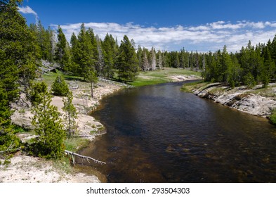 Yellowstone River In Yellowstone National Park