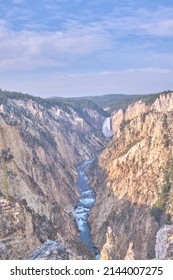 Yellowstone Waterfall In Portrait View