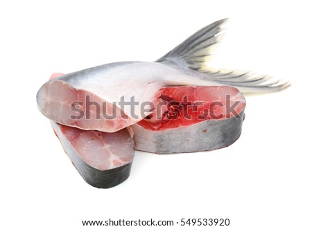 Yellowtail catfish (basa fish) isolated on white background Stock photo © 