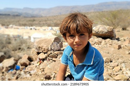 Yemen Taiz  28 March 2021:
  A Child In A Camp For The Displaced In Taiz