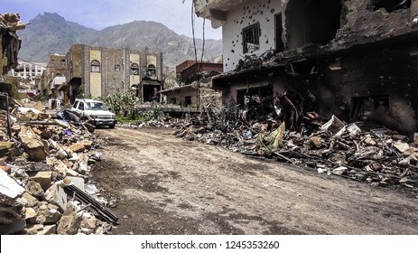 Yemen / Taiz City - Nov 20 2018
Residential Neighborhoods Destroyed By The War By The Houthi Militia On The City Of Taiz Since 2015.