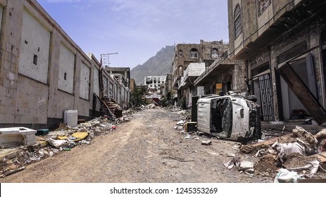 Yemen / Taiz City - Oct 22 2018
The Destruction And Remnants Of War Caused By The Militias Of Houthi And Its War On The City Of Taiz, South Yemen Since Early 2015.