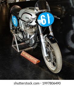 Yeovil, Somerset, UK – June 18 2021. 1961 Manx Norton Café Racer Motorbike Used Around The Isle Of Man TT Course