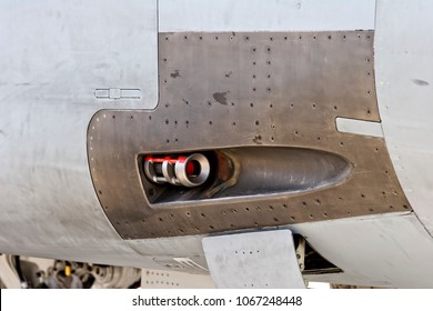 Yeovilton, Somerset, UK - July 7, 2007:  The Mauser BK-27 Revolver Cannon In The Nose Of An RAF Panavia Tornado ADV 