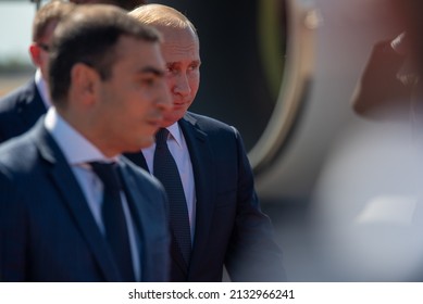 YEREVAN, ARMENIA - 1 OCTOBER 2019: Russian President Vladimir Putin Leaves The Plane In Zvartnots International Airport To Attend The Supreme Eurasian Economic Council In Yerevan, Armenia.