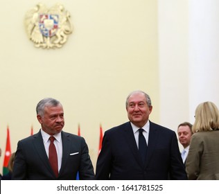 Yerevan, Armenia - 11 February 2020: Official Welcoming Ceremony For King Abdullah II Of Jordan.