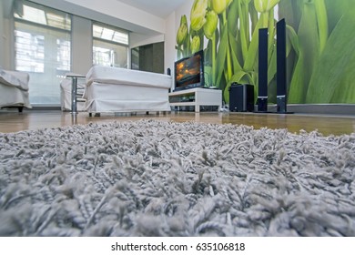 Yerevan, Armenia - April 16, 2017: A Modern Apartment Living Room. Luxury Apartment With Stylish Modern Interior Design. Low Angle View