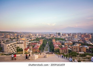 YEREVAN, ARMENIA- JULY 17, 2021: Historical Cascade Complex In Armenia