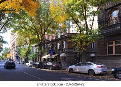 Yerevan, Armenia - October 15, 2021. Urban Life At The Abovyan Street In Yerevan