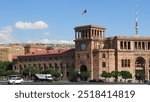 Yerevan, Armenia, square, Republic Square, city center, tourism, Caucasus, city, clock, architecture, 20th century architecture, flag