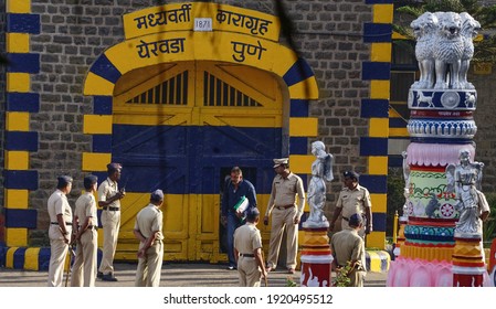 Yerwada, Pune, Maharashtra, India - Feb 25, 2016 Bollywood Actor Sanjay Dutt Come Out From Yerawada Central Jail At Pune, Maharashtra, India