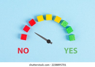 Yes and no loading bar, making a decision, asking questions, looking for an answer, positive mindset 