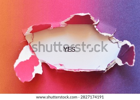 yes write on multicolored torn paper - banner 