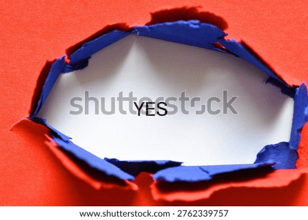 yes write on red and blue background - banner 