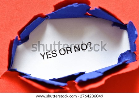 yes or no? write on red and blue background - banner 