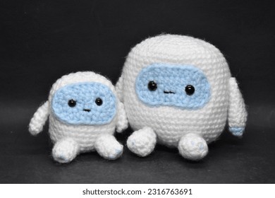 Yeti (Abominable Snowman) with Child Amigurumi Handmade Crochet Stuffed Animals