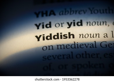 Yiddish Word In A Dictionary. Yiddish Concept, Definition.