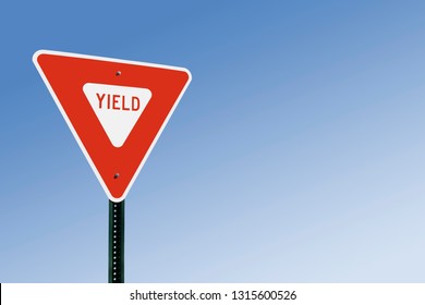 Yield Sign With Copy Space
