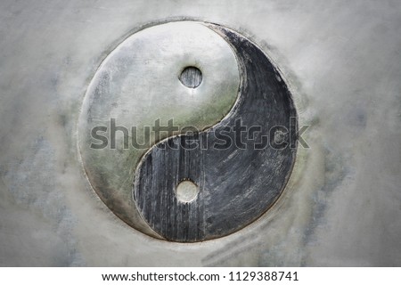 Yin Yang steel background