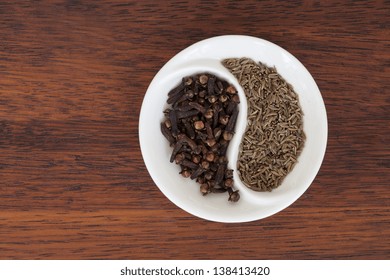 Ying Yang Made From Cloves And Cumin