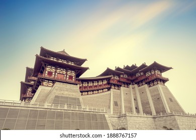 Yingtian Gate is the south gate of Luoyang City in the Sui and Tang Dynasties. It was built in 605. - Shutterstock ID 1888767157