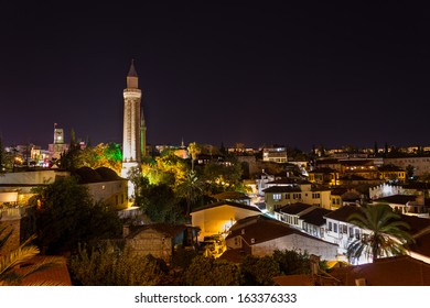 Yivli Minaret In Antalya At Night