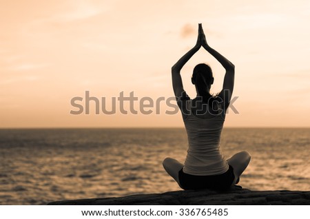 Similar – Women doing pilates on the beach