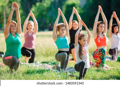 Yoga Classes Outside On The Open Air. Kids Yoga