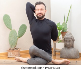 Yoga Contortionist In Stretching And Relaxation At Home 