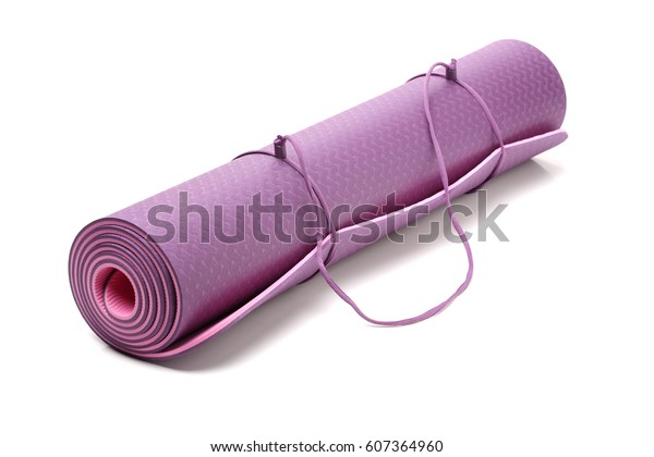 Yoga Mat On White Background Stock Photo (Edit Now) 607364960