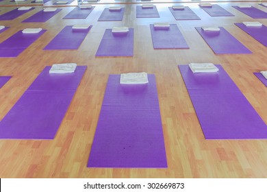 Yoga Mat On The Wood Floor