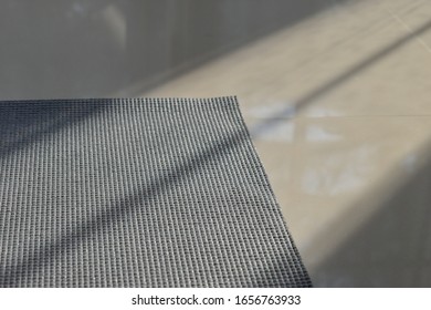 yoga mat put on floor in side fitness gym, image sport exercise background with sunlight in the morning day - Shutterstock ID 1656763933