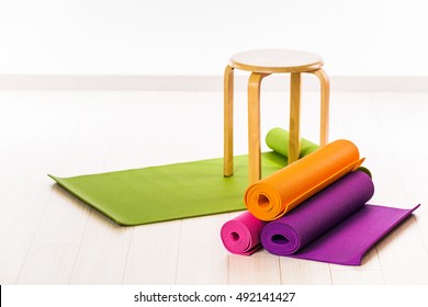 Yoga mats and chairs