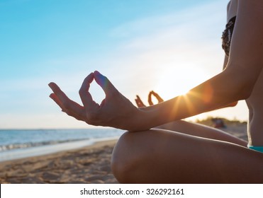 Yoga On The Beach. 