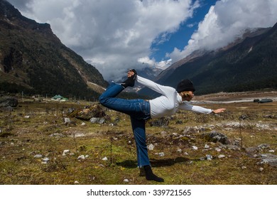 Yoga Pose In North Sikkim Is A District Of The Indian State Of Sikkim.