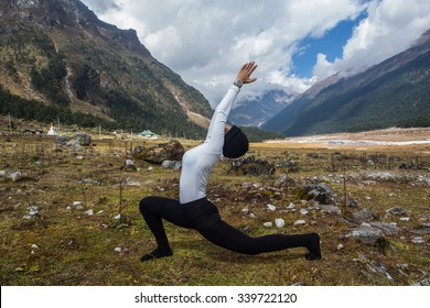 Yoga Pose In North Sikkim Is A District Of The Indian State Of Sikkim.