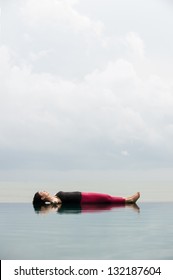 Yoga Pose Relax Floating On The Water, Savasana Corpse Pose