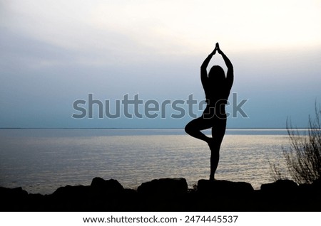 Similar – Women doing pilates on the beach