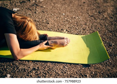 Yoga . Relaxing and Doing Yoga. Child's Pose. Wellness and Healthy Lifestyle. - Powered by Shutterstock