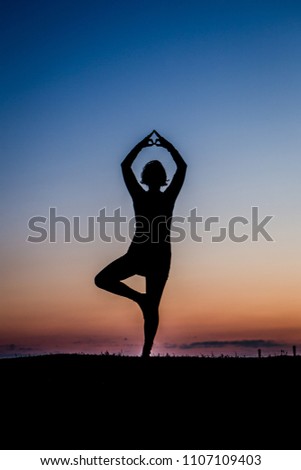 Similar – Women doing pilates on the beach